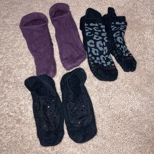 Three pairs of pure barre sticky socks
